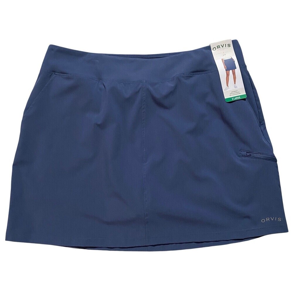 Orvis Women's XL Blue Performance Skort Golf Tennis Pickleball Stretch NWT